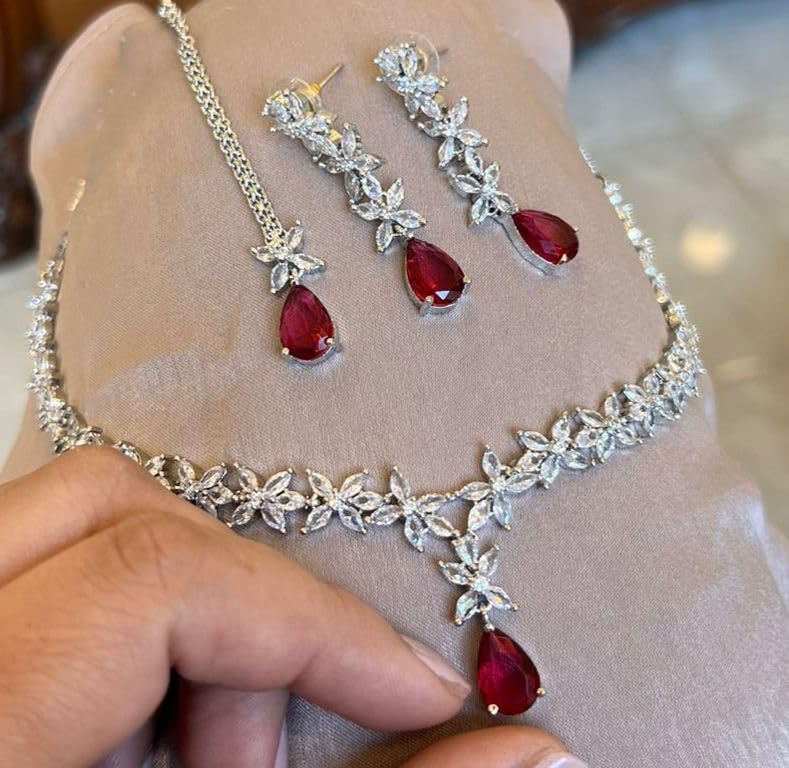 Red And Silver Date Night Necklace