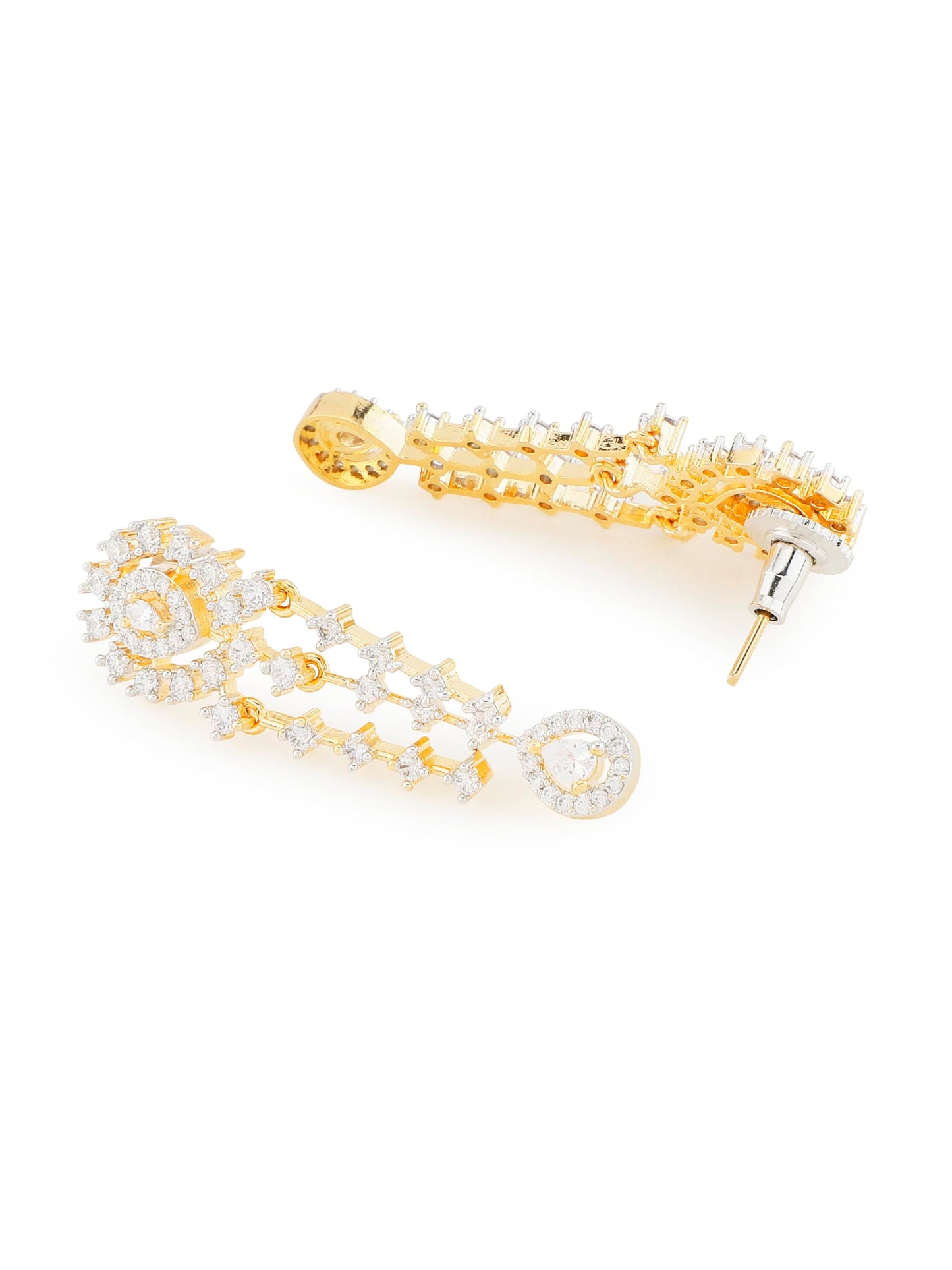 Jewellity Premium American Diamond/AD Designer Necklace With Earrings Set For Girls/Women NSA-776