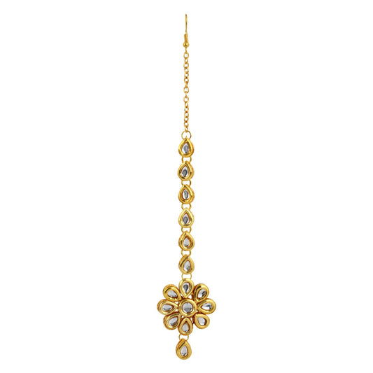 Jewellity Kundan Ethnic Designer Wedding Maangtikka/Mang Tika/Tikka For Women and Girls TK-553