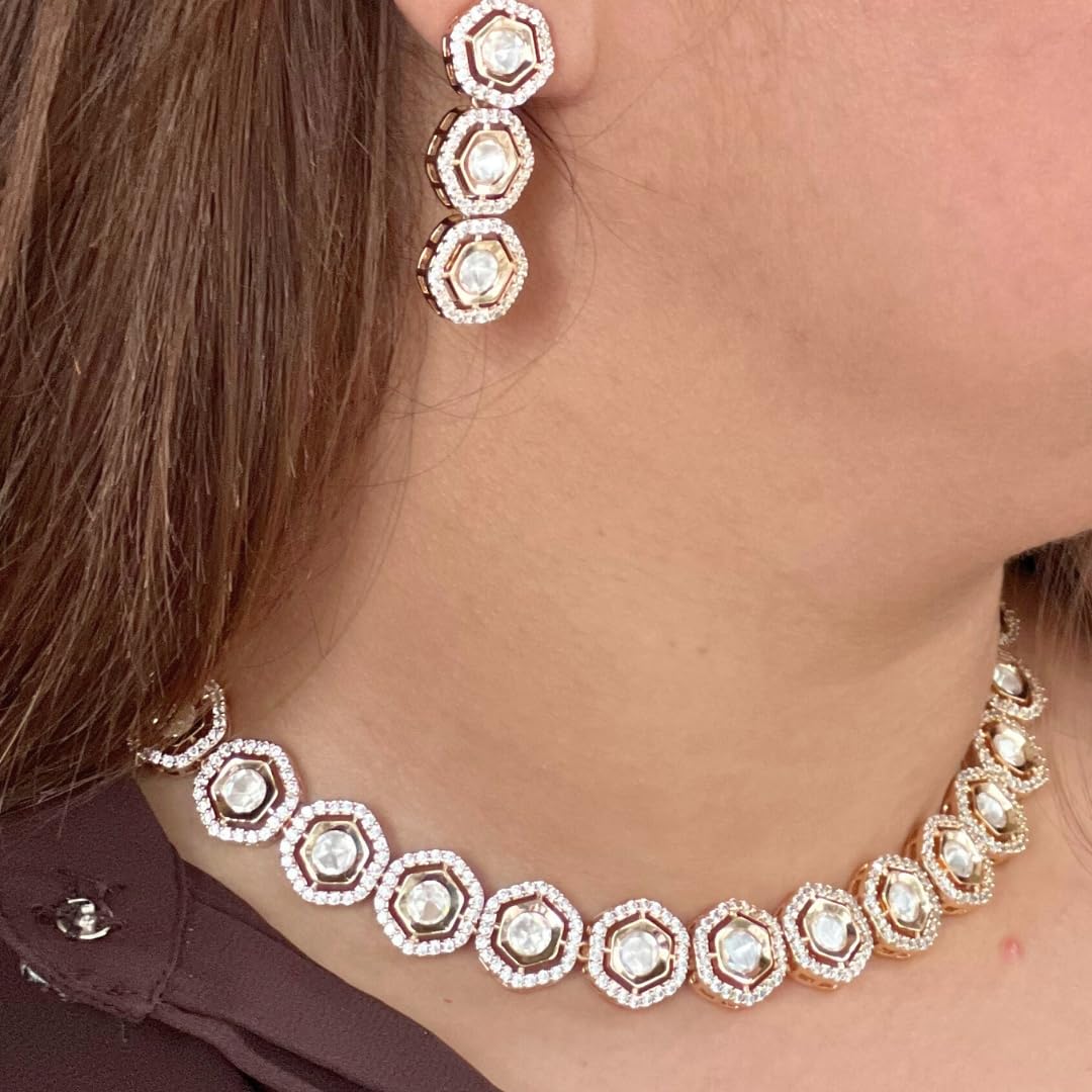 Sleek Shine Moissanite Necklace Set