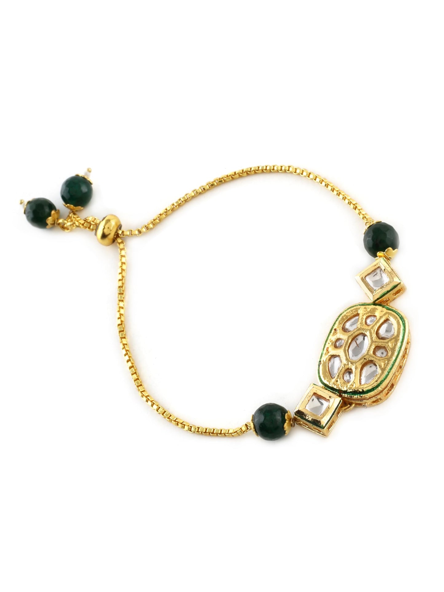 Zeba Kundan Fusion Bracelet (Adjustable)