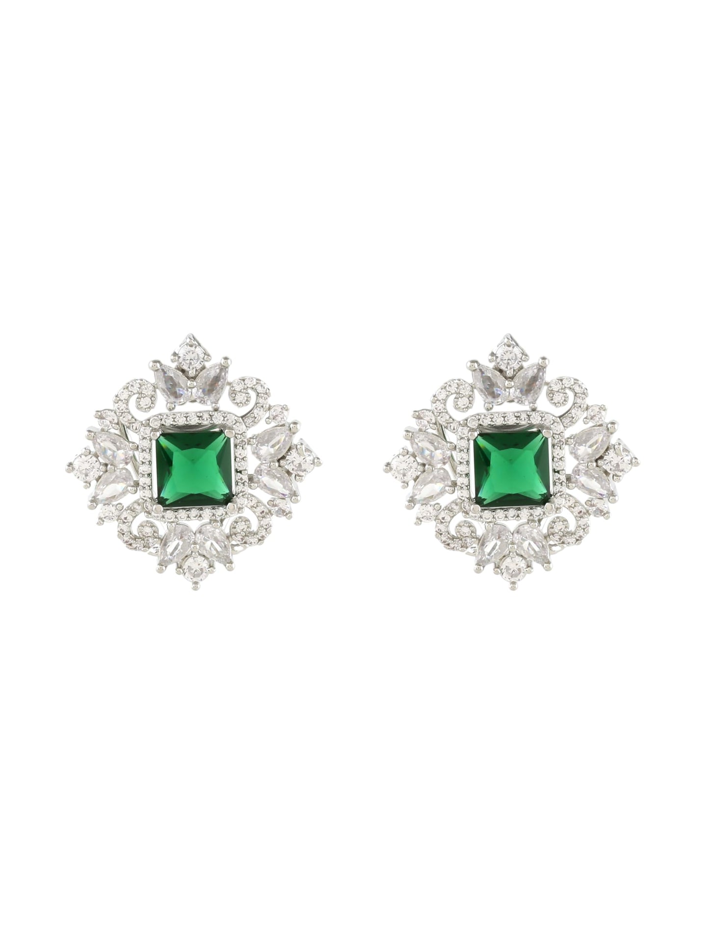 Emerald Essence Floral Necklace Set