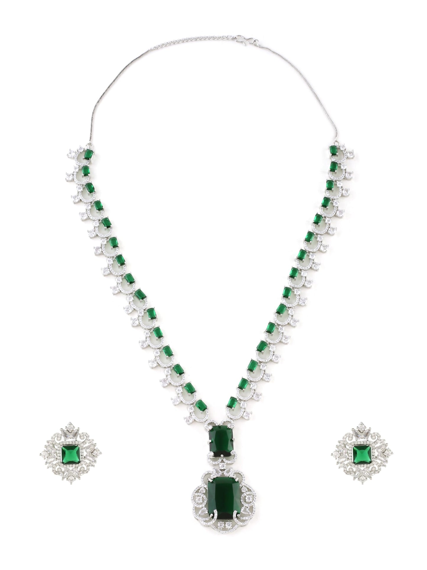 Emerald Essence Floral Necklace Set