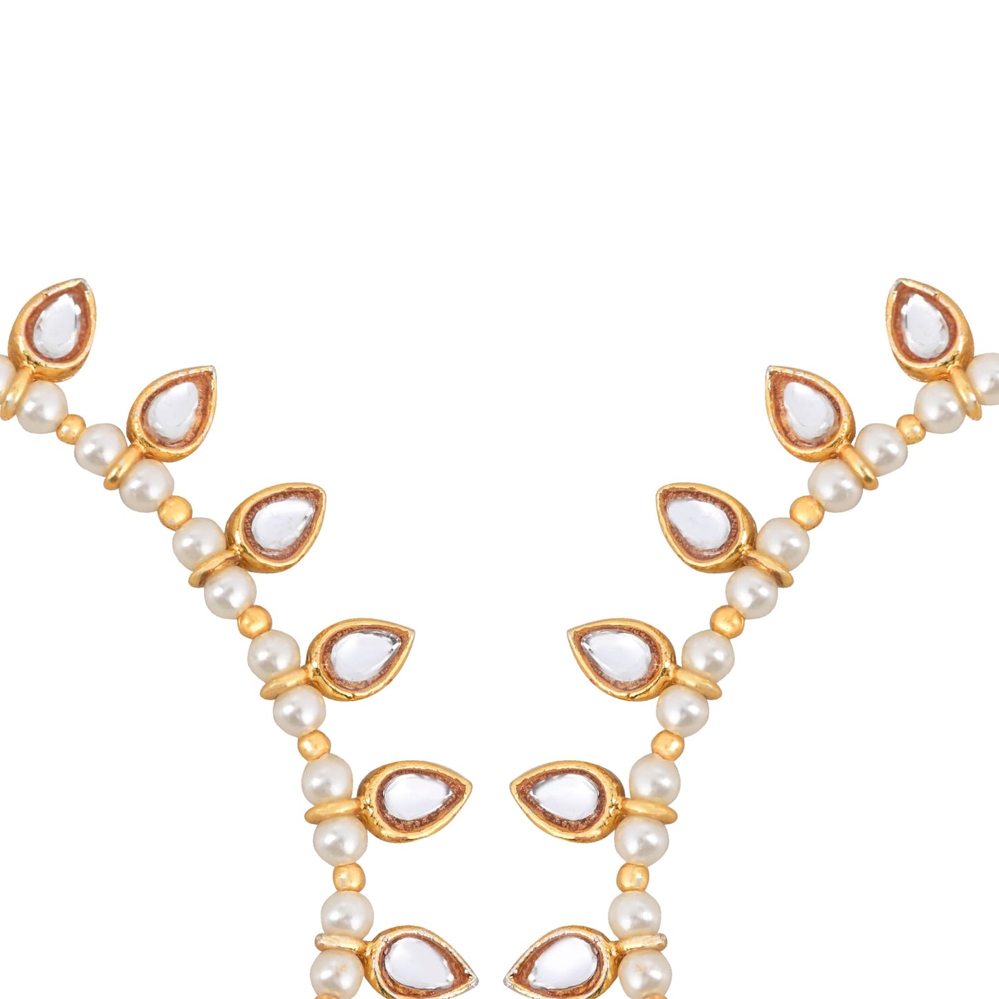 Reversible Pearl Kundan Anklets (Set of 2)