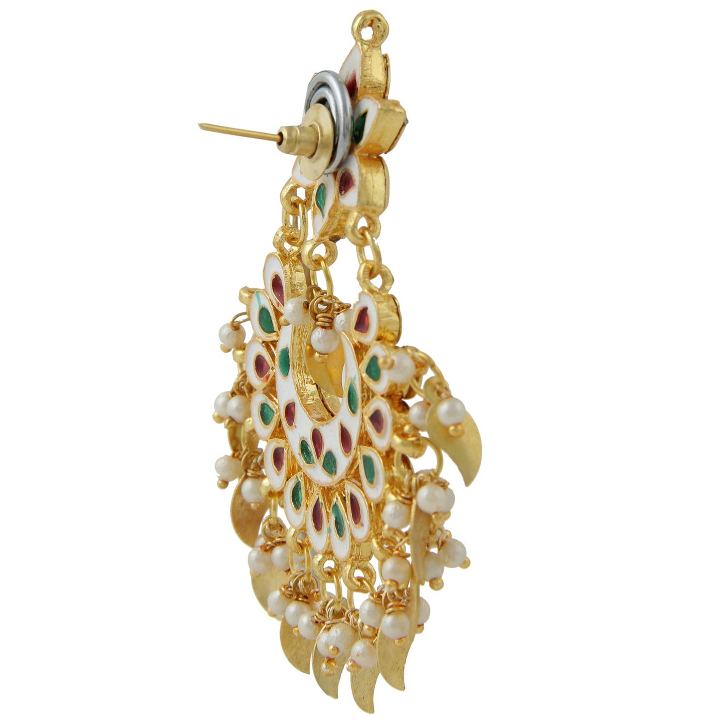 Jewellity Kundan Gold Leaf Chandbali Ethnic Traditional Wedding Earrings for Women ERK-504