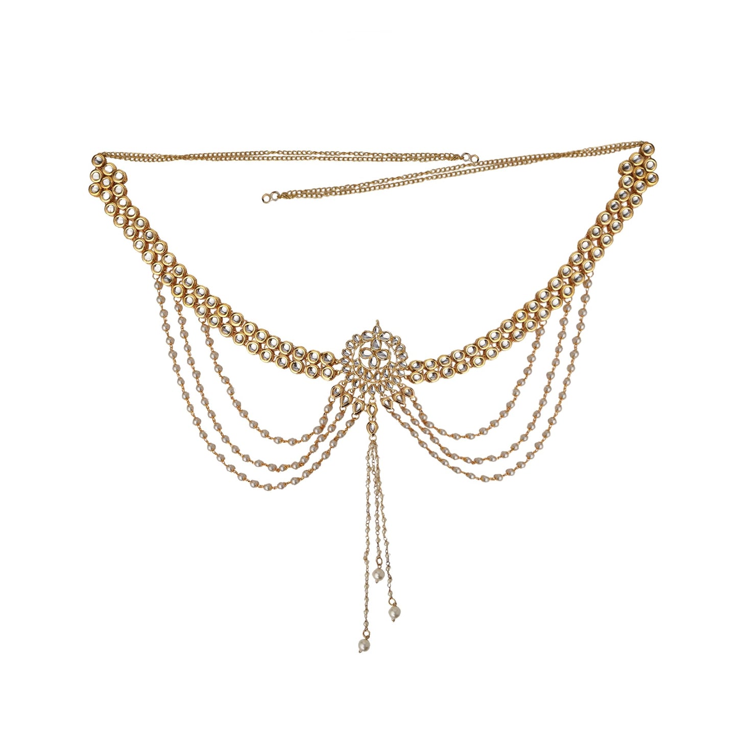 Jewellity Kundan Golden Waist Belt/Waist Band/Kamarband/Tagadi/Belly Chain/Waist Accessory Jewellery for Girls/Women WBK-5188