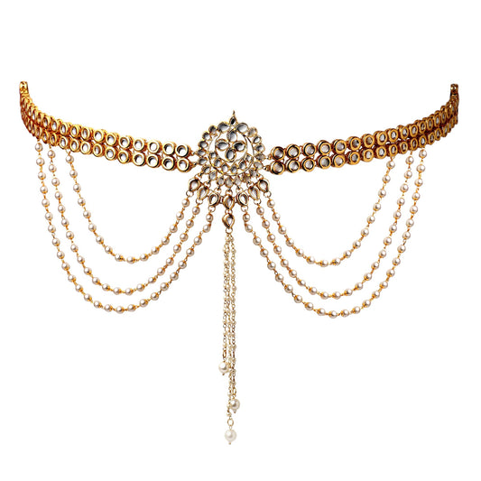 Jewellity Kundan Golden Waist Belt/Waist Band/Kamarband/Tagadi/Belly Chain/Waist Accessory Jewellery for Girls/Women WBK-5188