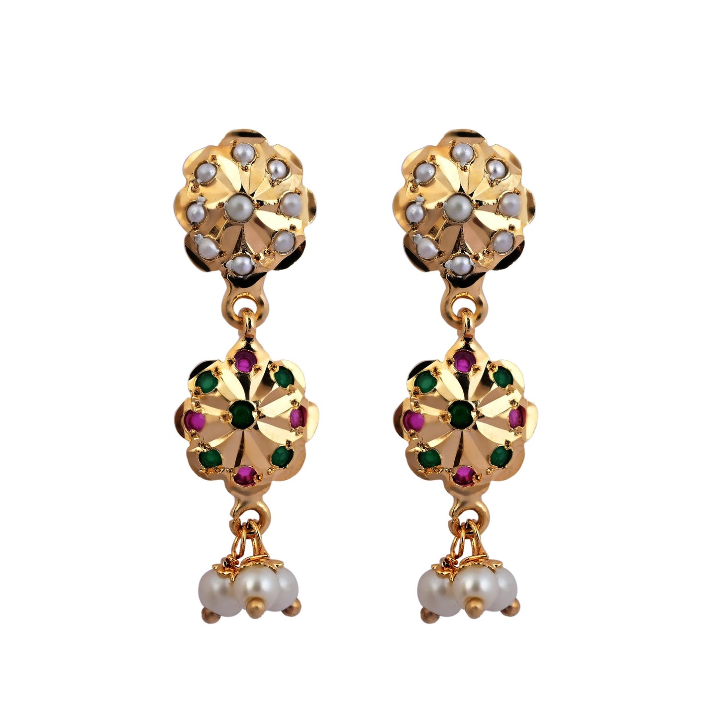 Multicolour Jadau Stone Necklace Set