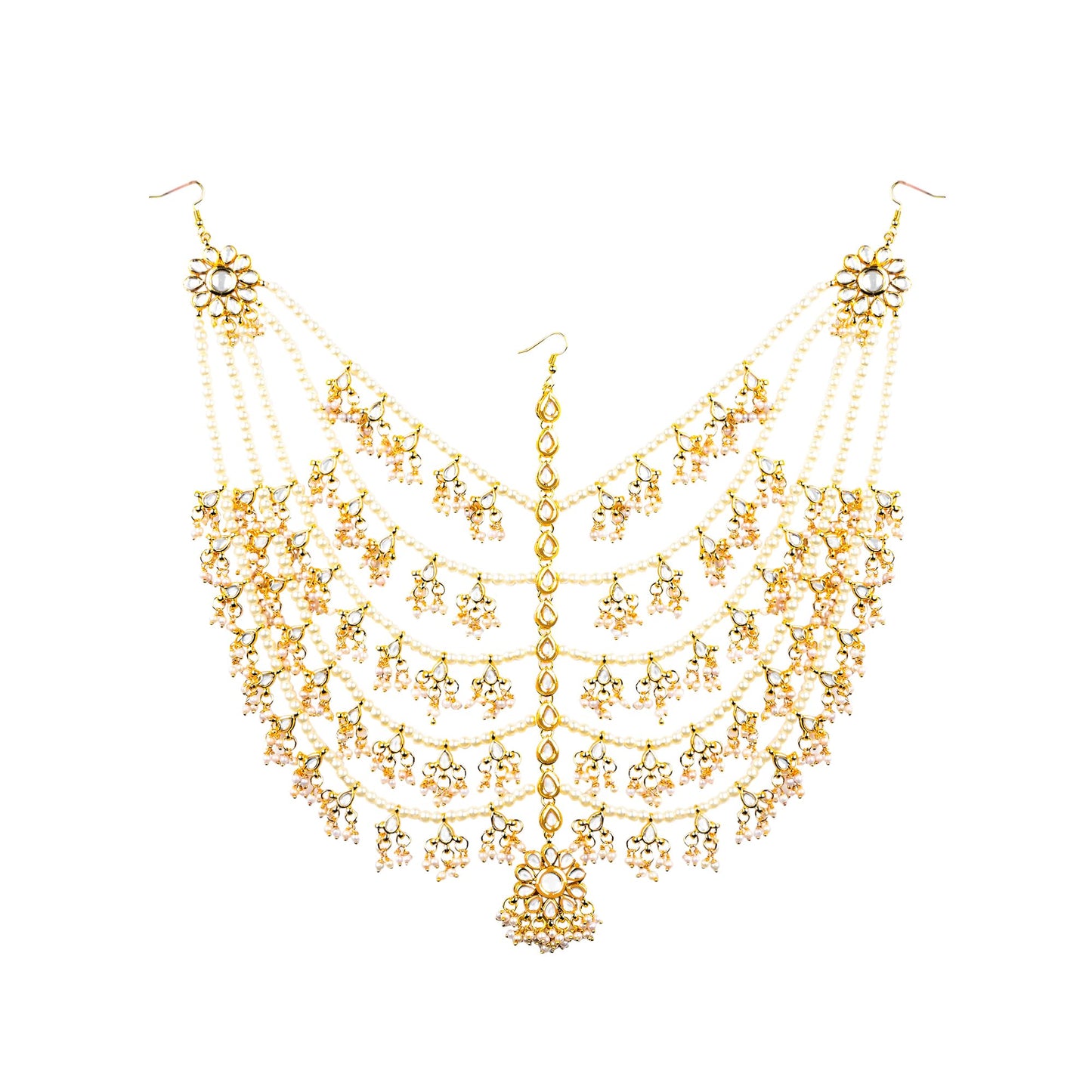 Traditional Kundan Pearl Jaal Mathapatti / Sheeshfool
