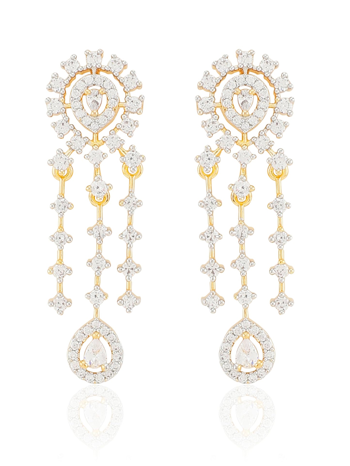 Jewellity Premium American Diamond/AD Designer Necklace With Earrings Set For Girls/Women NSA-776