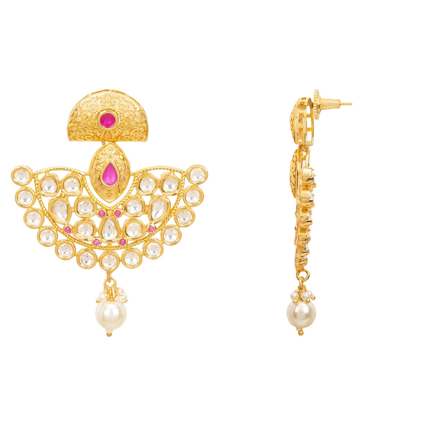 Ruby Pearls Long Polki Necklace
