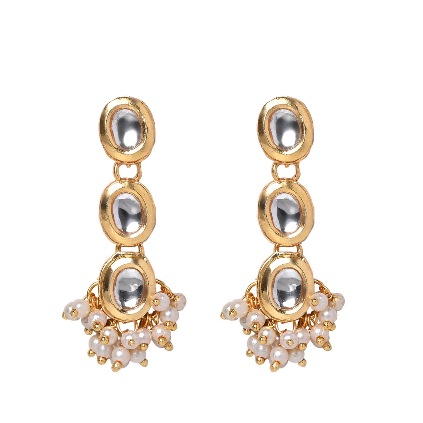 Jewellity Kundan with Back Meena Earrings for Women/Girls ERK -5186