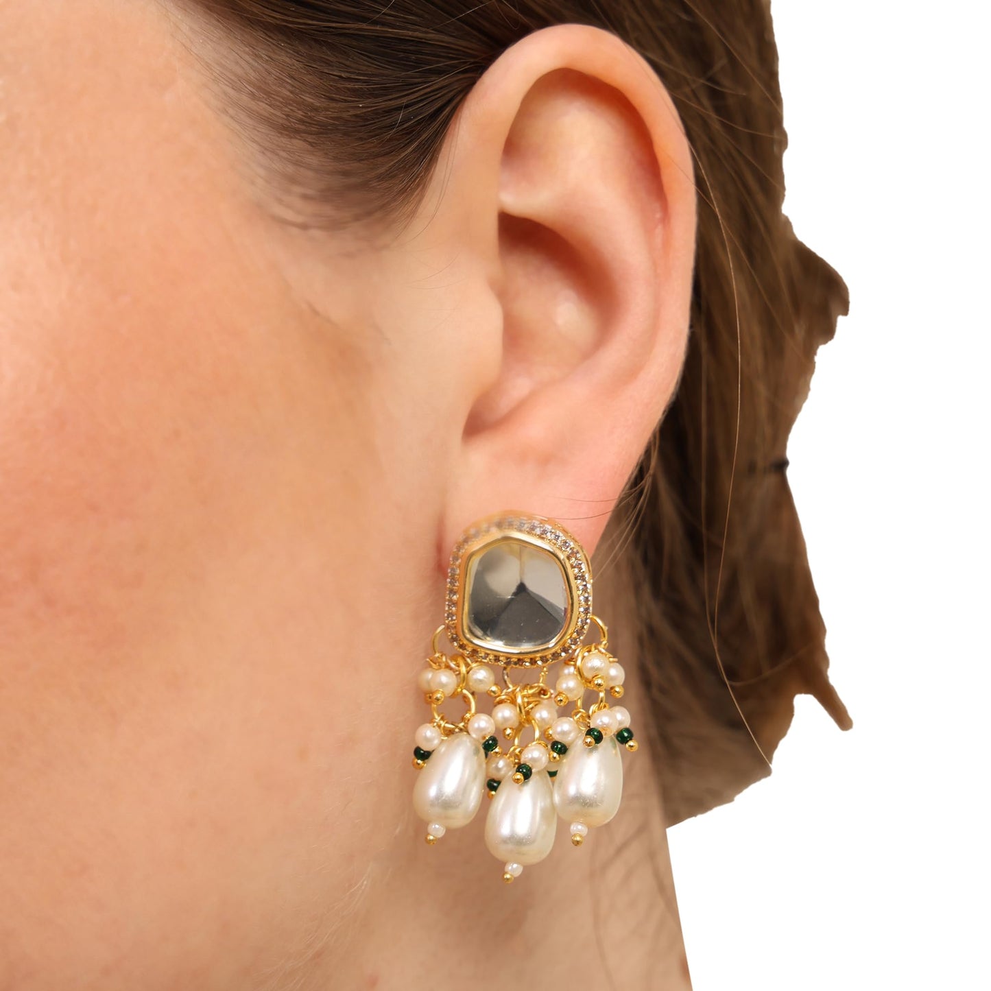 Kundan and Pearls Choker Necklace and Earrings Set