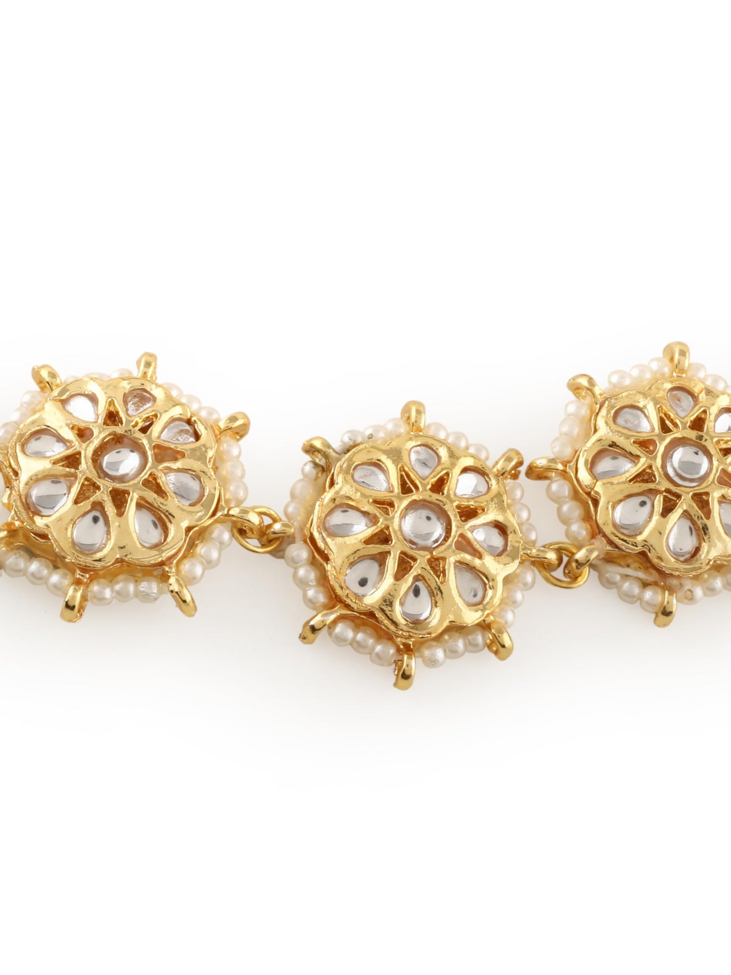 Jewellity Kundan Adjustable Handchain/Bracelet/Hathfool For Women/Girls BRK-5235