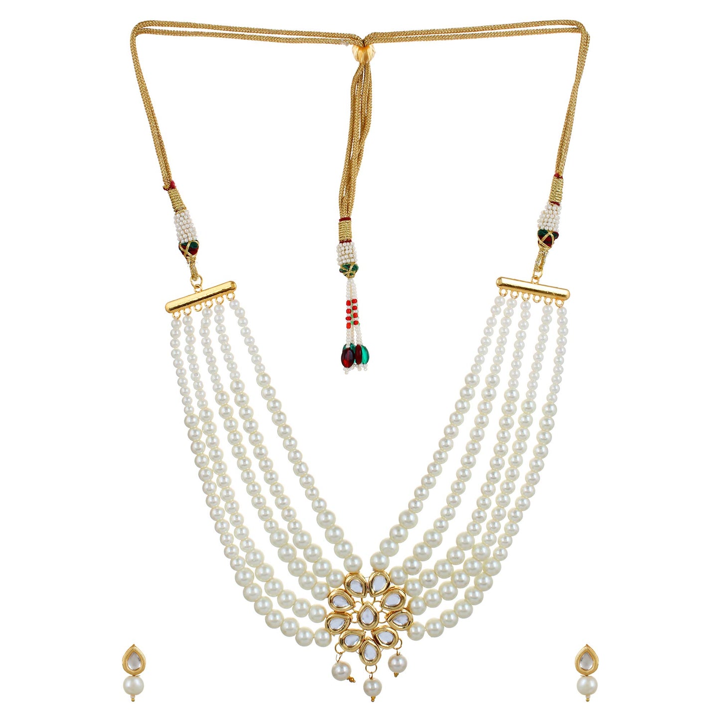 Dilbaro White Pearls Choker Necklace Set