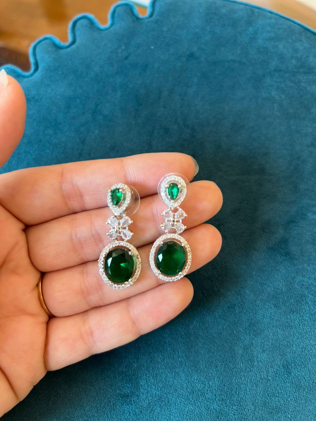 Emerald Green Drop Earrings