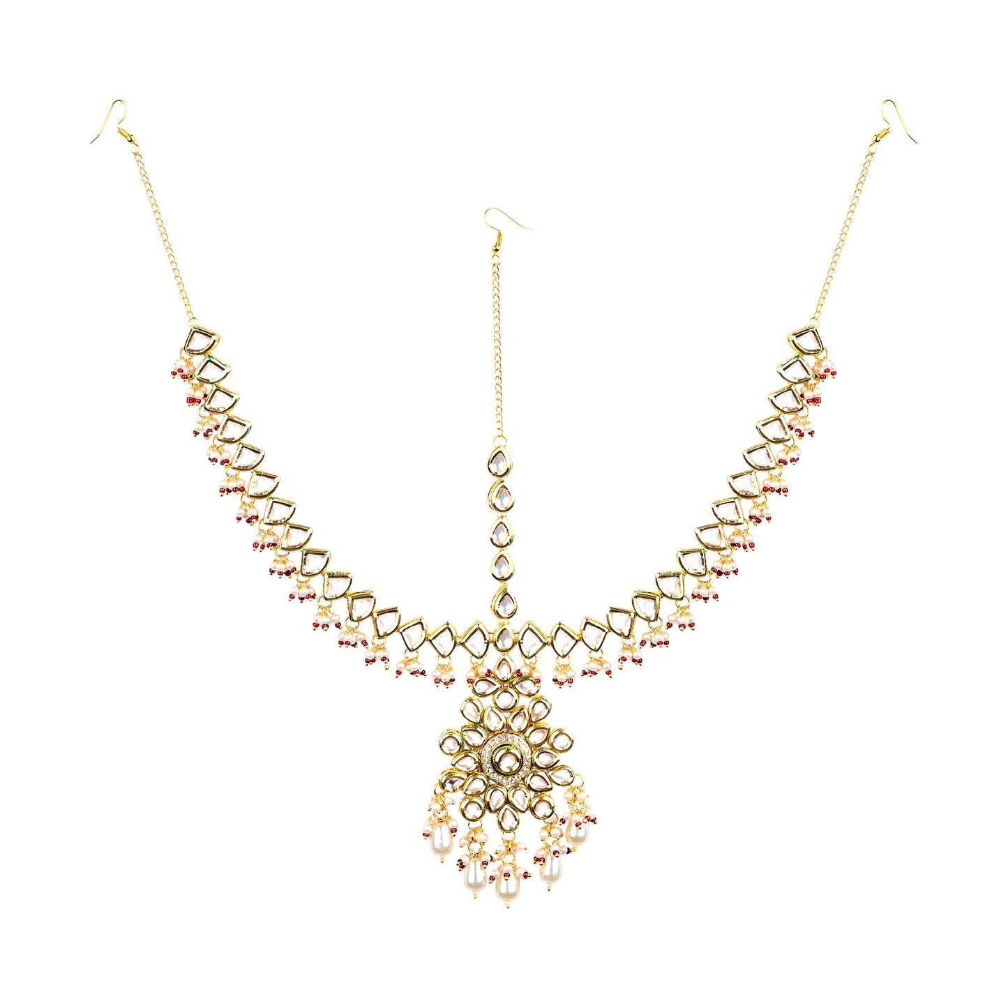 White Kundan Mathapatti/Sheeshfool