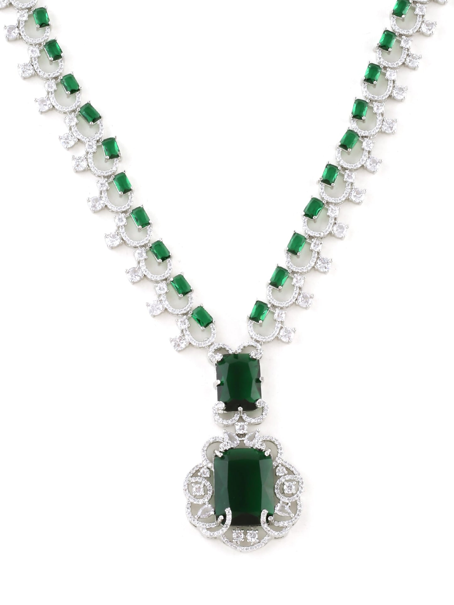 Emerald Essence Floral Necklace Set