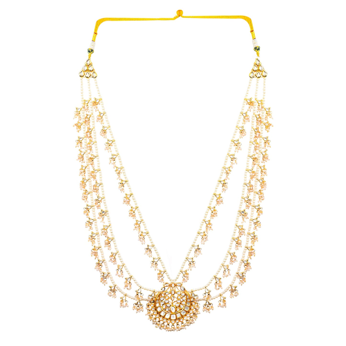 Multi-Strand Design Kundan Pearl Rani Haar Necklace