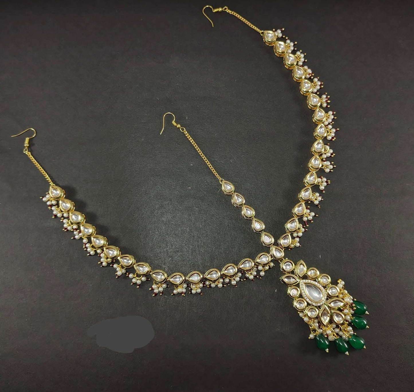 Green Kundan Mathapatti/ Sheeshfool