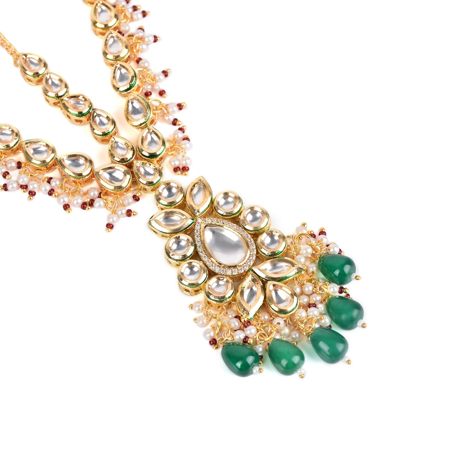 Green Kundan Mathapatti/ Sheeshfool