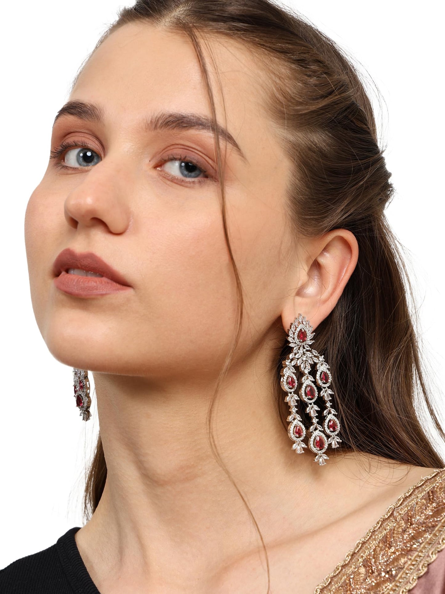 Scarlet Red Chandelier Earrings