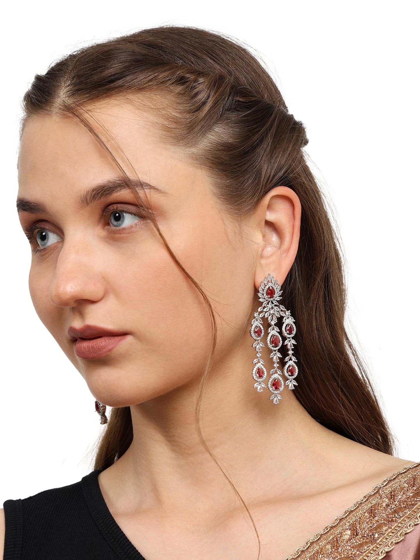 Scarlet Red Chandelier Earrings