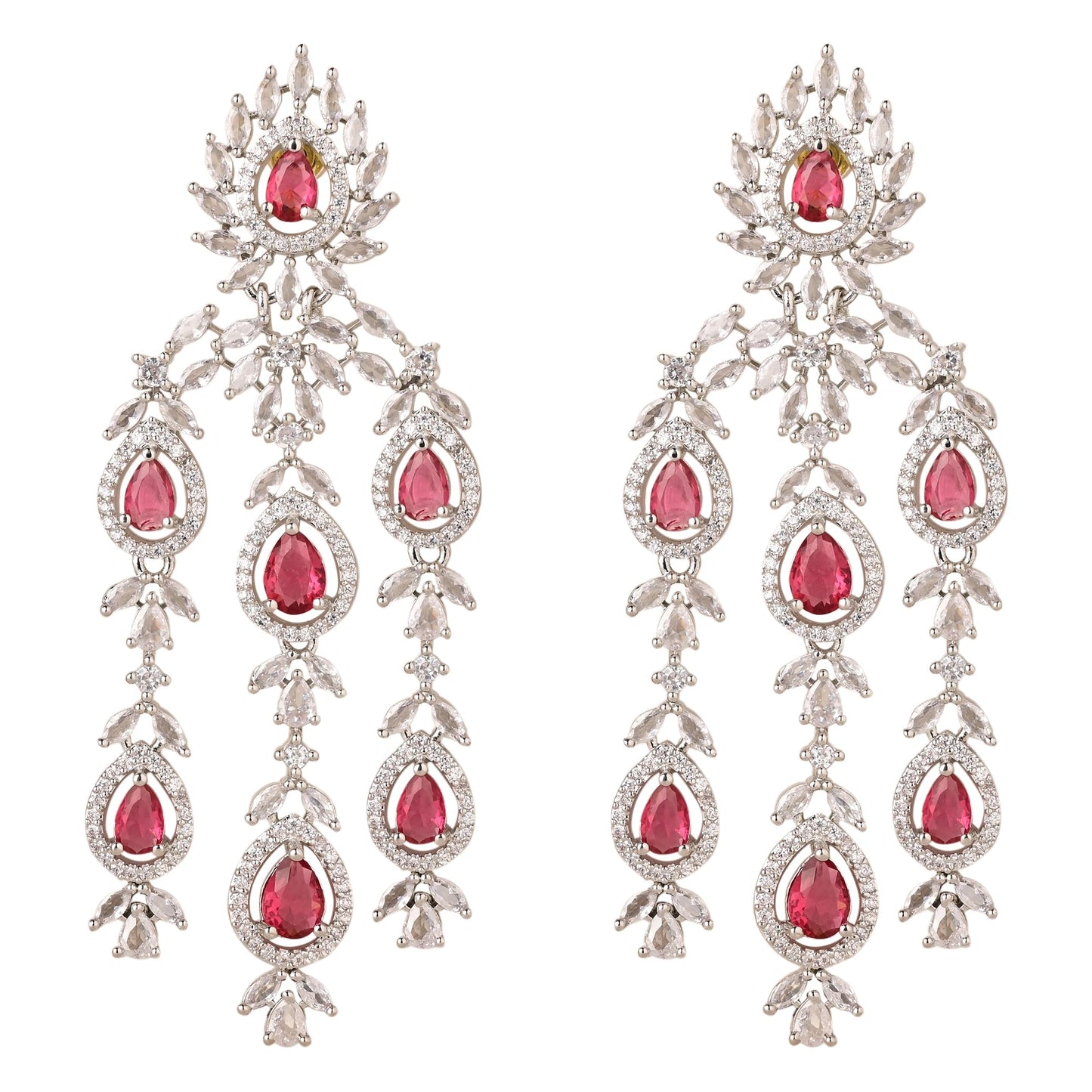Scarlet Red Chandelier Earrings