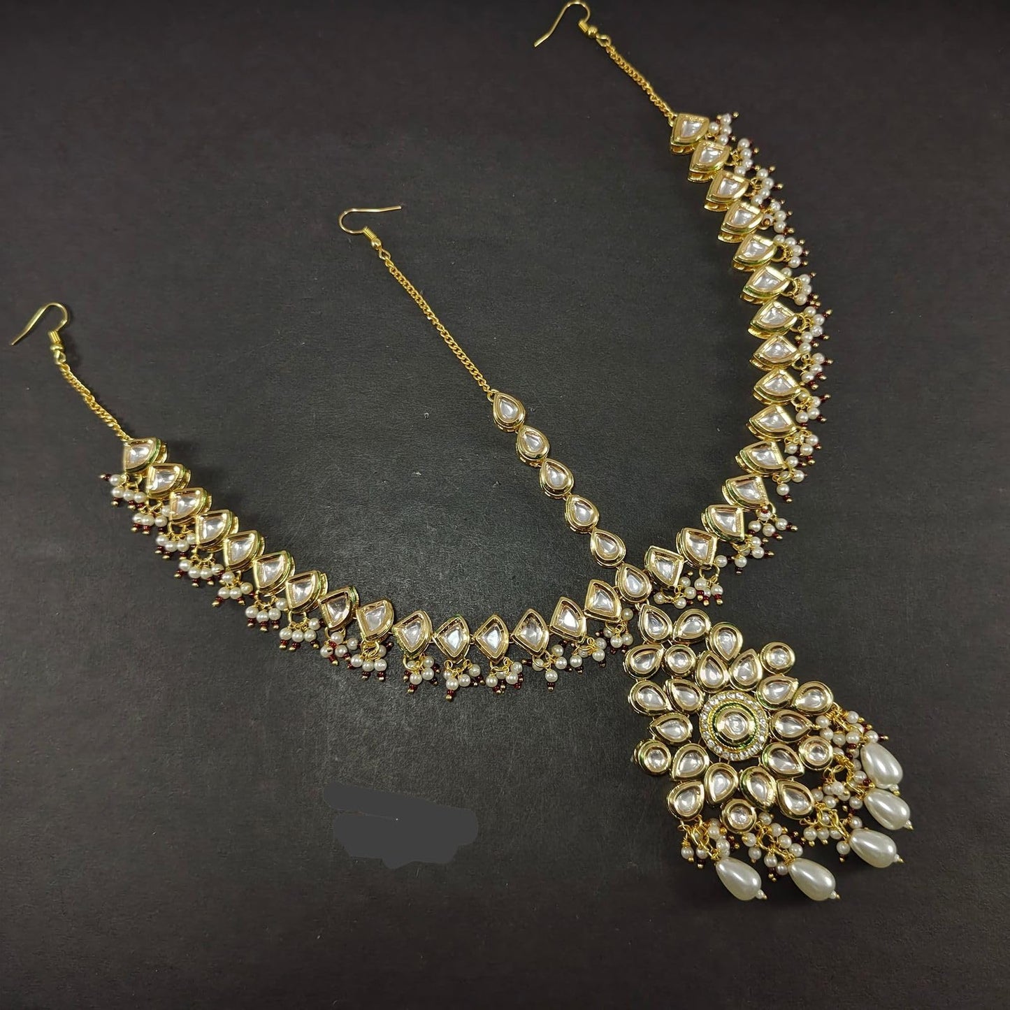 White Kundan Mathapatti/Sheeshfool