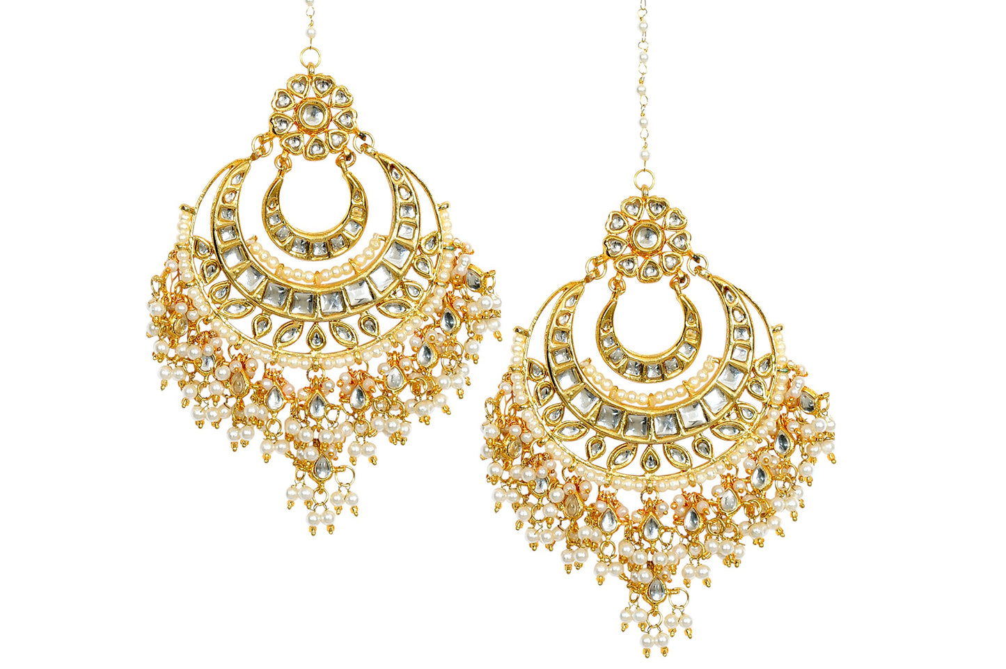 Kundan And Pearl Showstopper Chandbalis Earrings