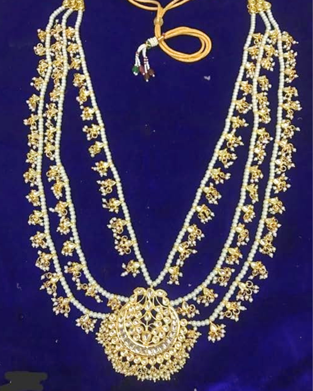 Multi-Strand Design Kundan Pearl Rani Haar Necklace