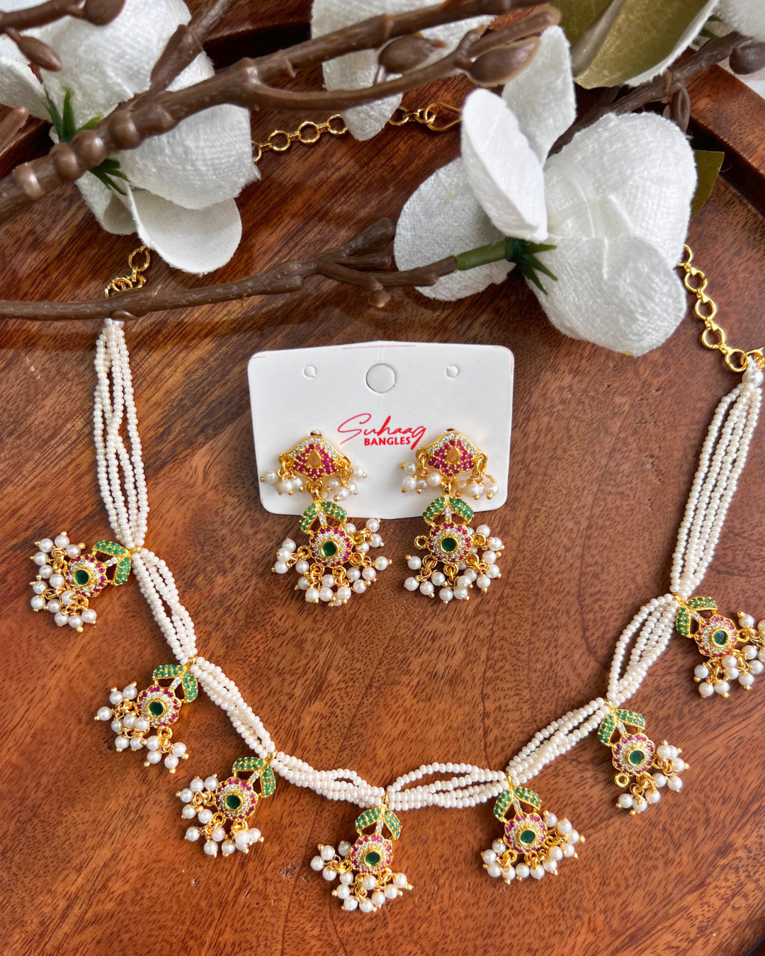 Rajkumari Jadau Necklace Set