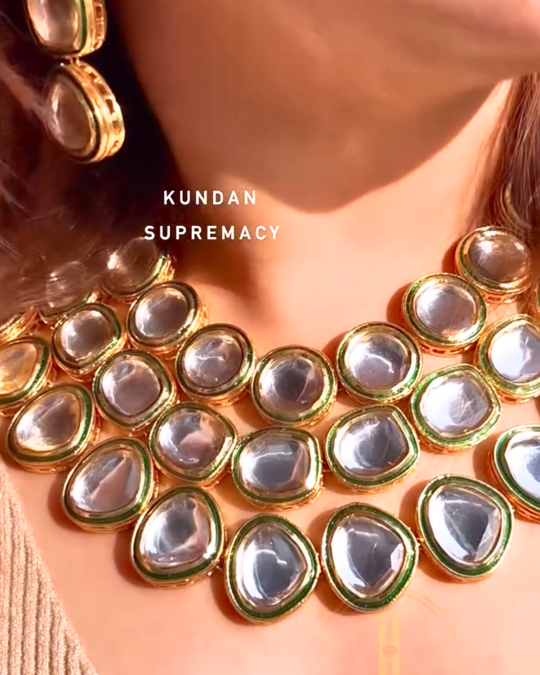 Bridal Three-Layered Kundan Meenakari Necklace Set